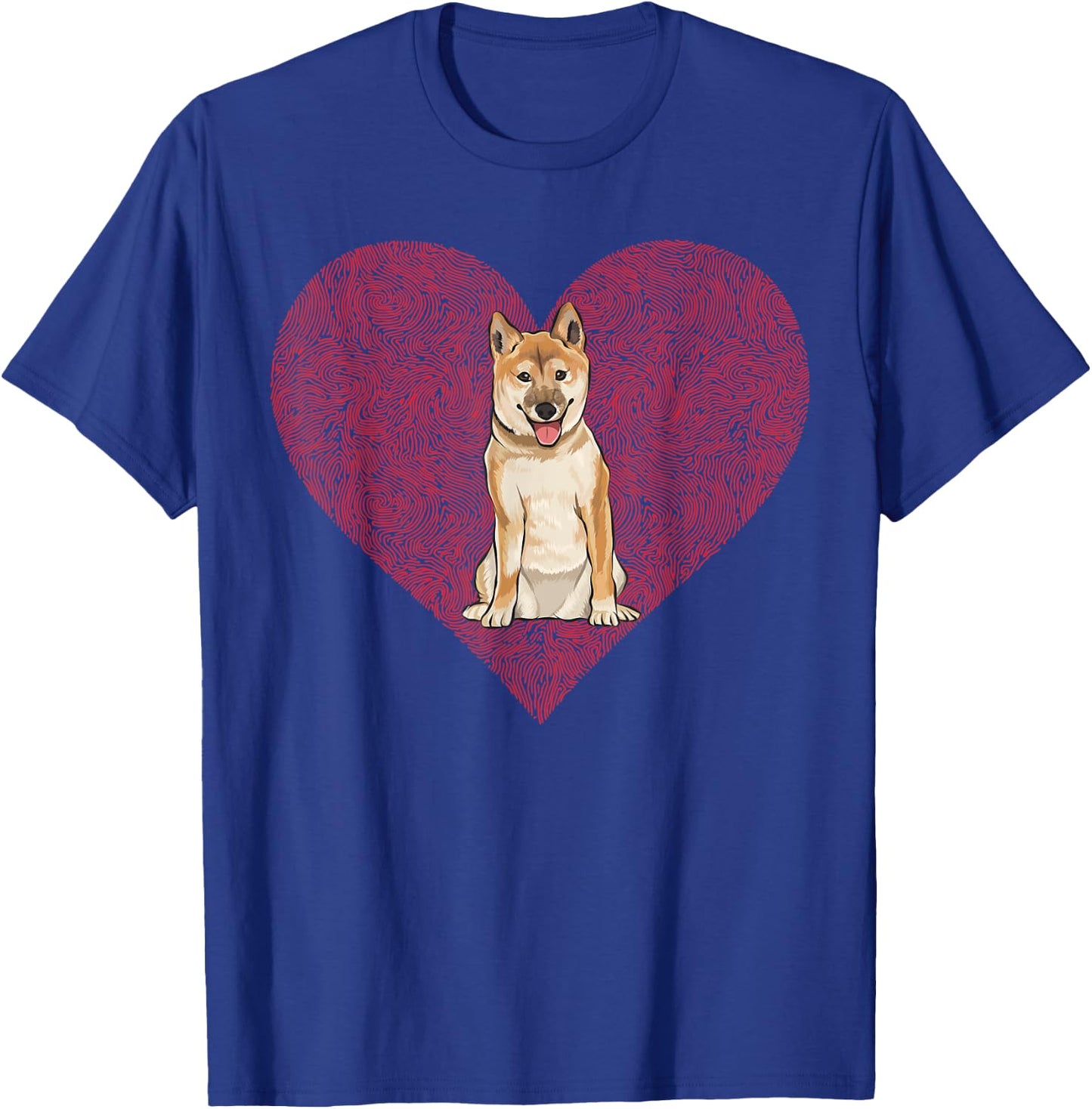 Shiba Inu Valentines Day Dog Love Fingerprint T-Shirt - T-Shirt | Royal