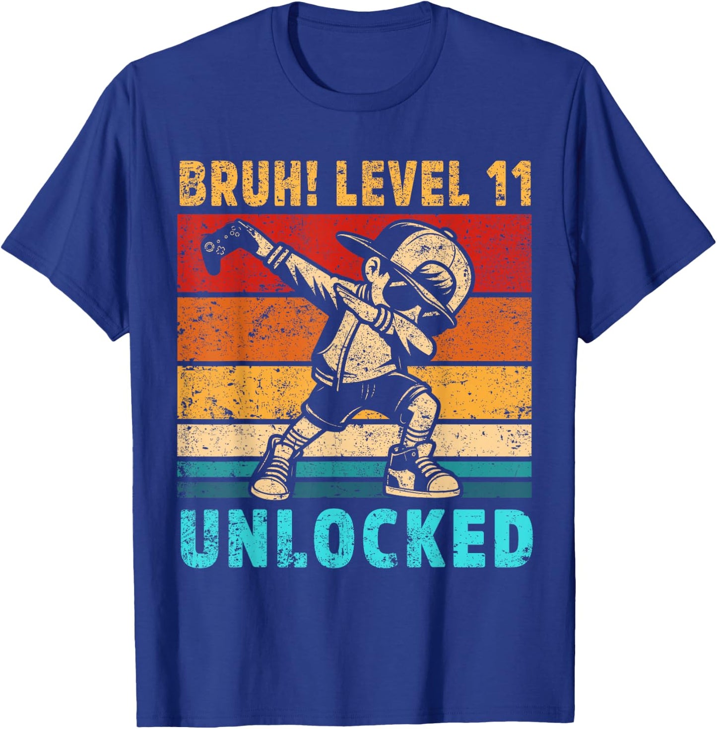 11 Year Old Birthday Dabbing Boy Bruh 11th Level Unlocked T-Shirt - T-Shirt | Royal