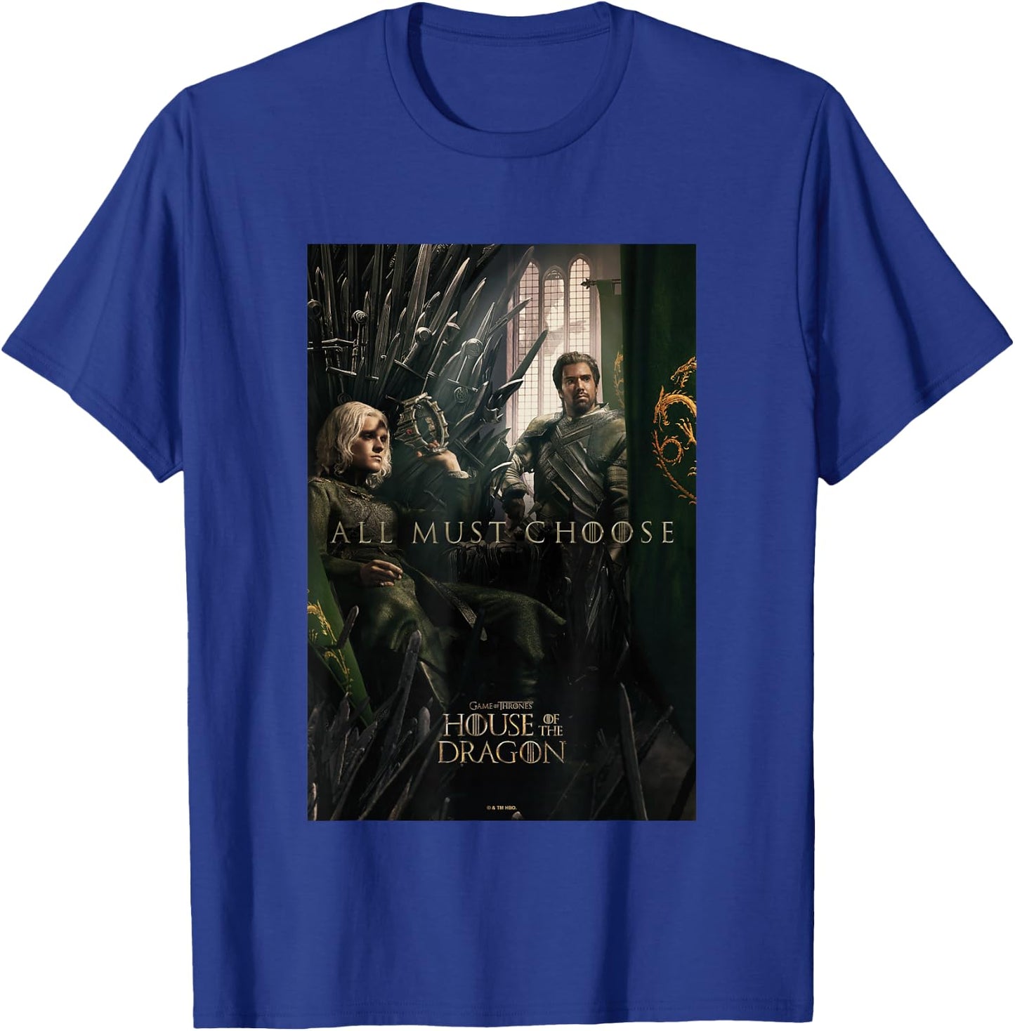 House of the Dragon All Must Choose Aegon And Criston Retro T-Shirt - T-Shirt | Royal