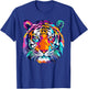 tigerco. Colorful Tiger Graphic , Black, Small, Short Sleeve, Classic Fit T-Shirt - T-Shirt | Royal