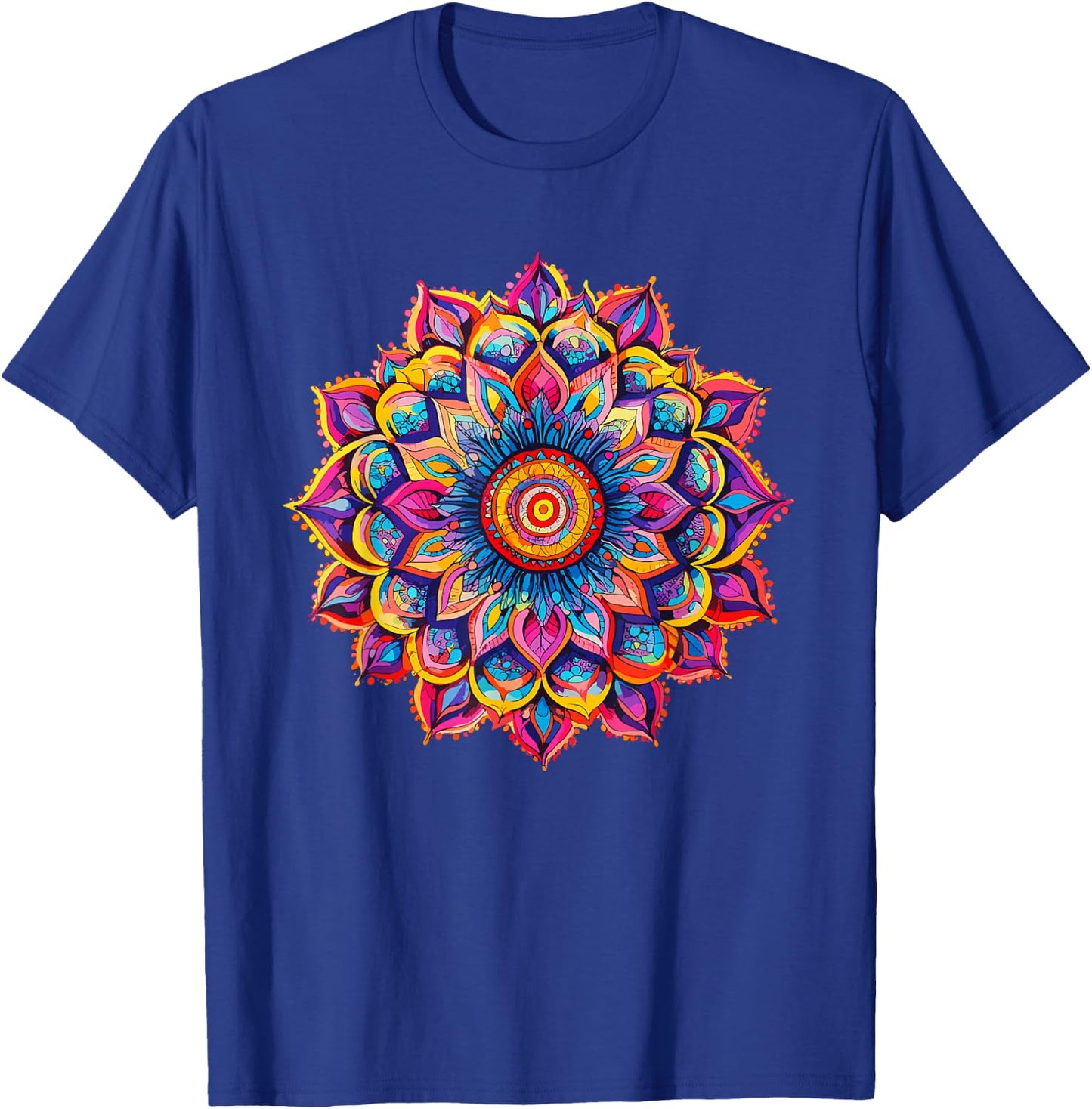 Vibrant Lotus Mandala Bohemian Chakra Symbol for Meditation T-Shirt - T-Shirt | Royal