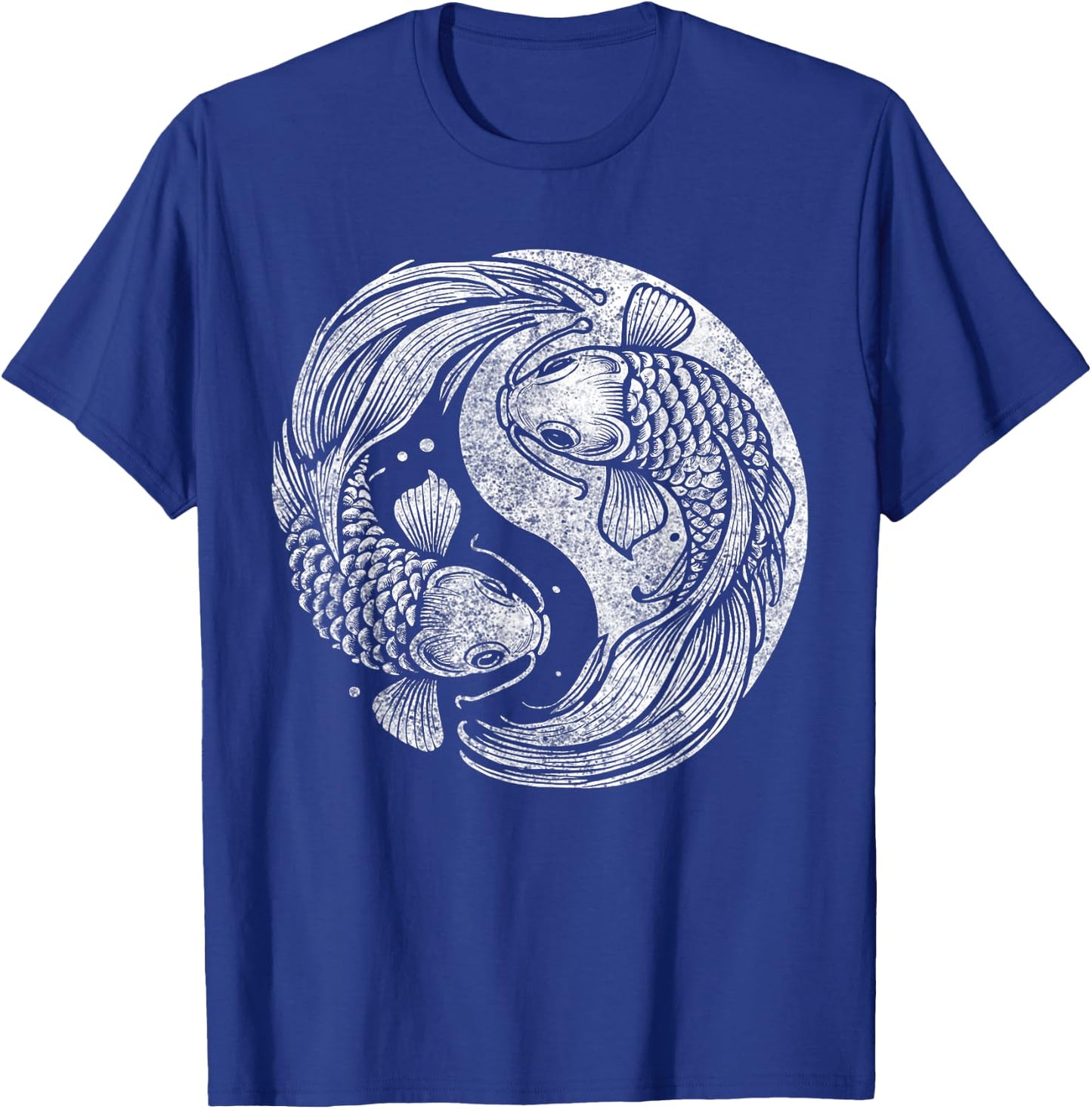 Yin And Yang Retro Japanese Koi Fish T-Shirt - T-Shirt | Royal