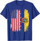 American Flag with Ecuador Flag - Ecuador T-Shirt - T-Shirt | Royal