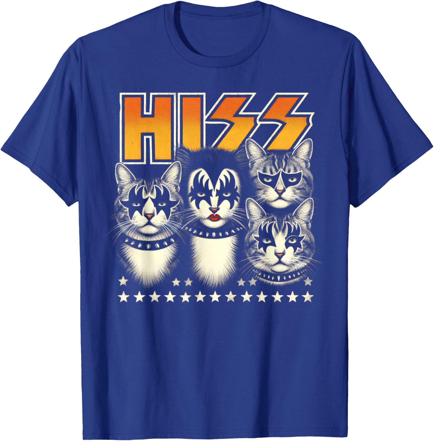 Hiss Funny Cats Kittens Rock Rockin Birthday Gifts Idea T-Shirt - T-Shirt | Royal