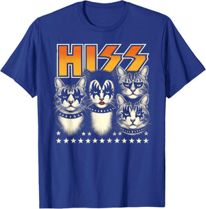 Hiss Funny Cats Kittens Rock Rockin Birthday Gifts Idea T-Shirt - T-Shirt | Royal