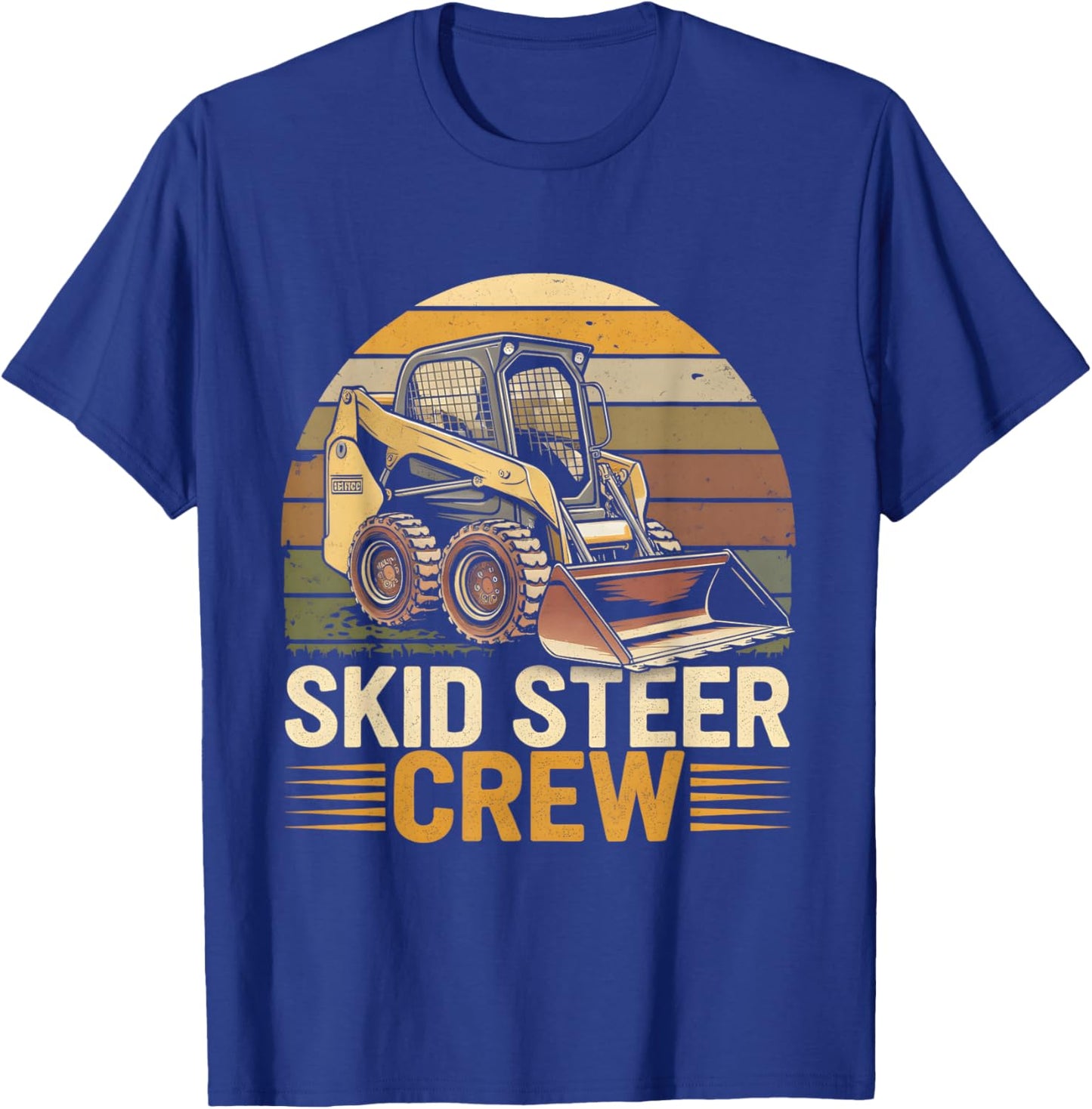 Retro Skid Steer Crew Vintage Heavy Equipment Operator T-Shirt - T-Shirt | Royal