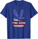 American Flag Shirt USA Vintage Peace Sign 4th of July Gift T-Shirt - T-Shirt | Royal