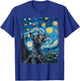 Schnauzer Dog Starry Night Painting T-Shirt - T-Shirt | Royal