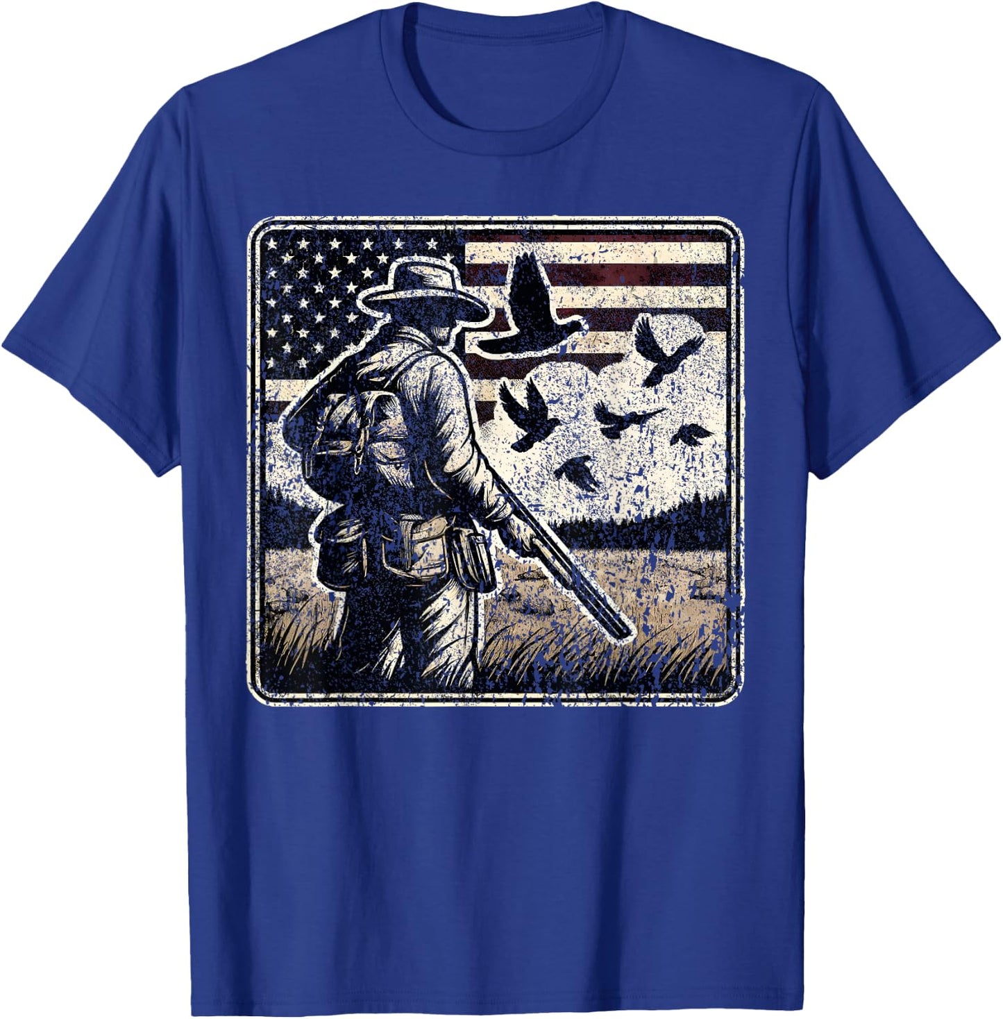 Dove Hunting I American Flag Dove Shooting I Dove Hunter T-Shirt - T-Shirt | Royal