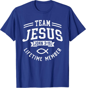 Team Jesus John 3 16 Lifetime Member God Christian Gift T-Shirt - T-Shirt | Royal