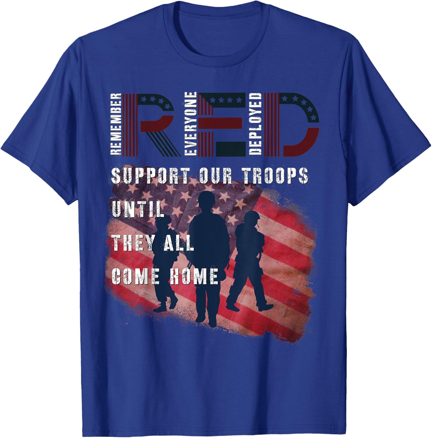 On Friday We Wear Red Friday Military Support troops US Flag T-Shirt - T-Shirt | Royal