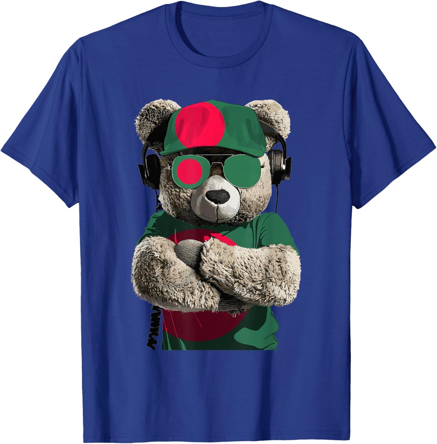 Bangladeshi Flag Bear Sunglasses Souvenir Product Bangladesh T-Shirt - T-Shirt | Royal
