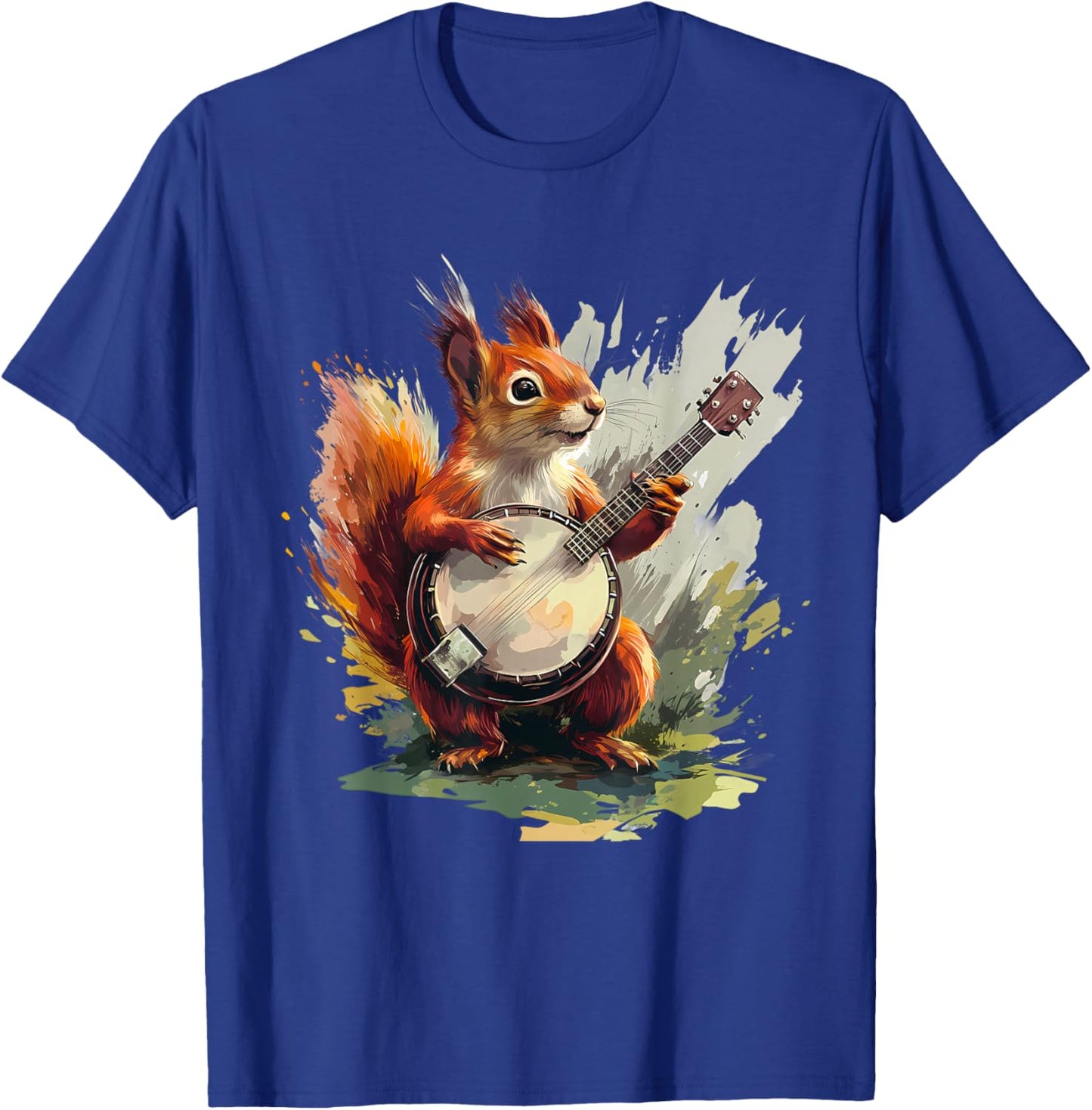 Squirrel Playing Banjo Squirrel Bluegrass Banjo Player T-Shirt - T-Shirt | Royal