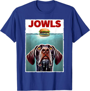 Funny German Shorthaired Pointer and Hamburger Parody Jowls T-Shirt - T-Shirt | Royal