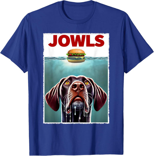 Funny German Shorthaired Pointer and Hamburger Parody Jowls T-Shirt - T-Shirt | Royal