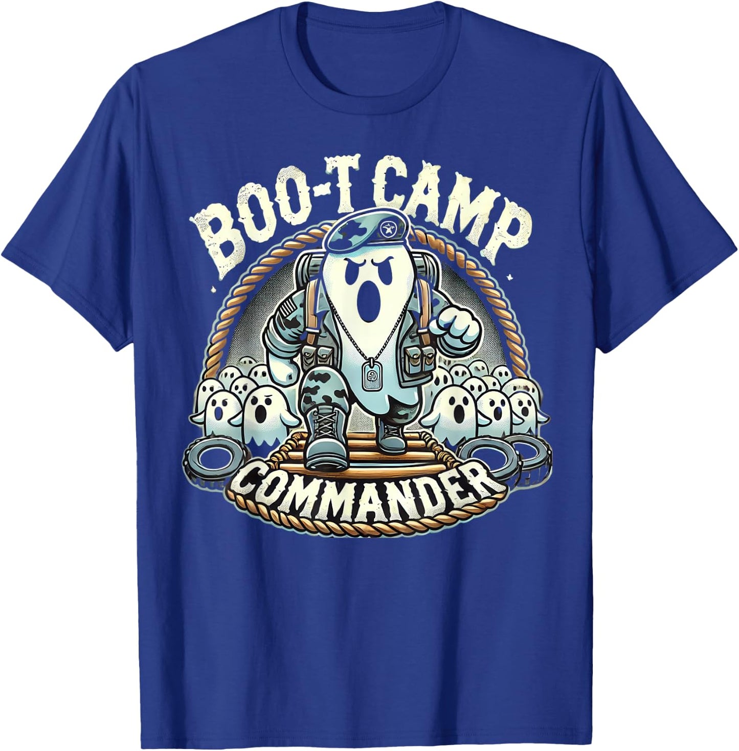 Boo-T Camp Commander Ghost Halloween Bootcamp T-Shirt - T-Shirt | Royal