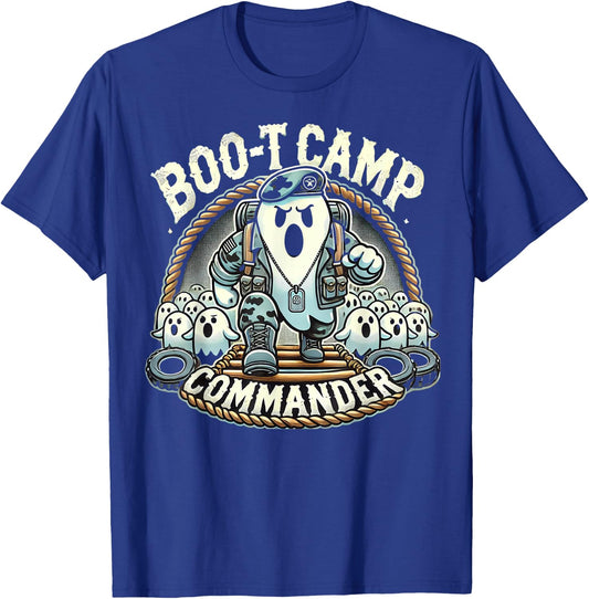 Boo-T Camp Commander Ghost Halloween Bootcamp T-Shirt - T-Shirt | Royal