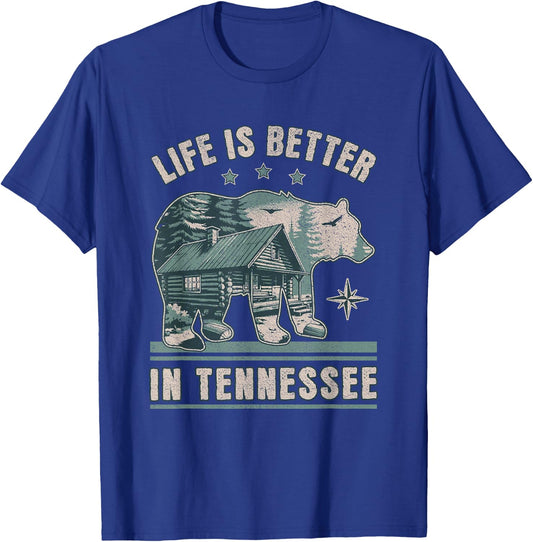 Life Is Better In Tennessee, Smoky Mountains Outdoors Hiking T-Shirt - T-Shirt | Royal