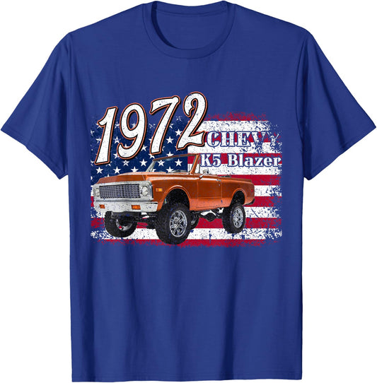 1972 72 K5 Blazer 4th Of July American Truck T-Shirt - T-Shirt | Royal