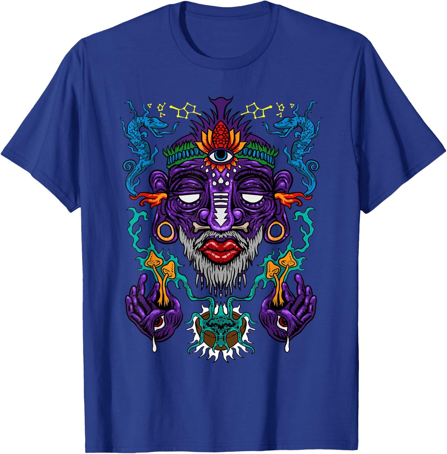 Colorful Witch Doctor | Psychedelic Shaman | Medicine Men T-Shirt - T-Shirt | Royal
