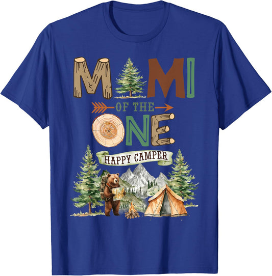 Mimi of The One Happy Camper 1st Birthday Camping T-Shirt - T-Shirt | Royal
