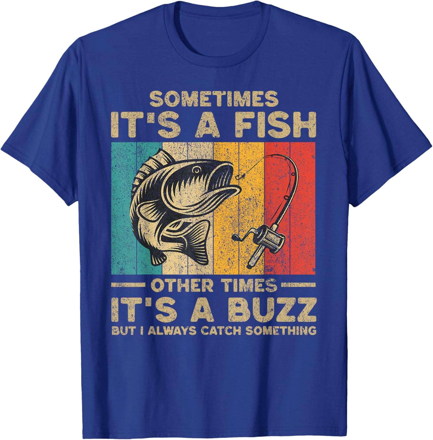 Funny Vintage Fishing Jokes Fisherman Bass Fish T-Shirt - T-Shirt | Royal