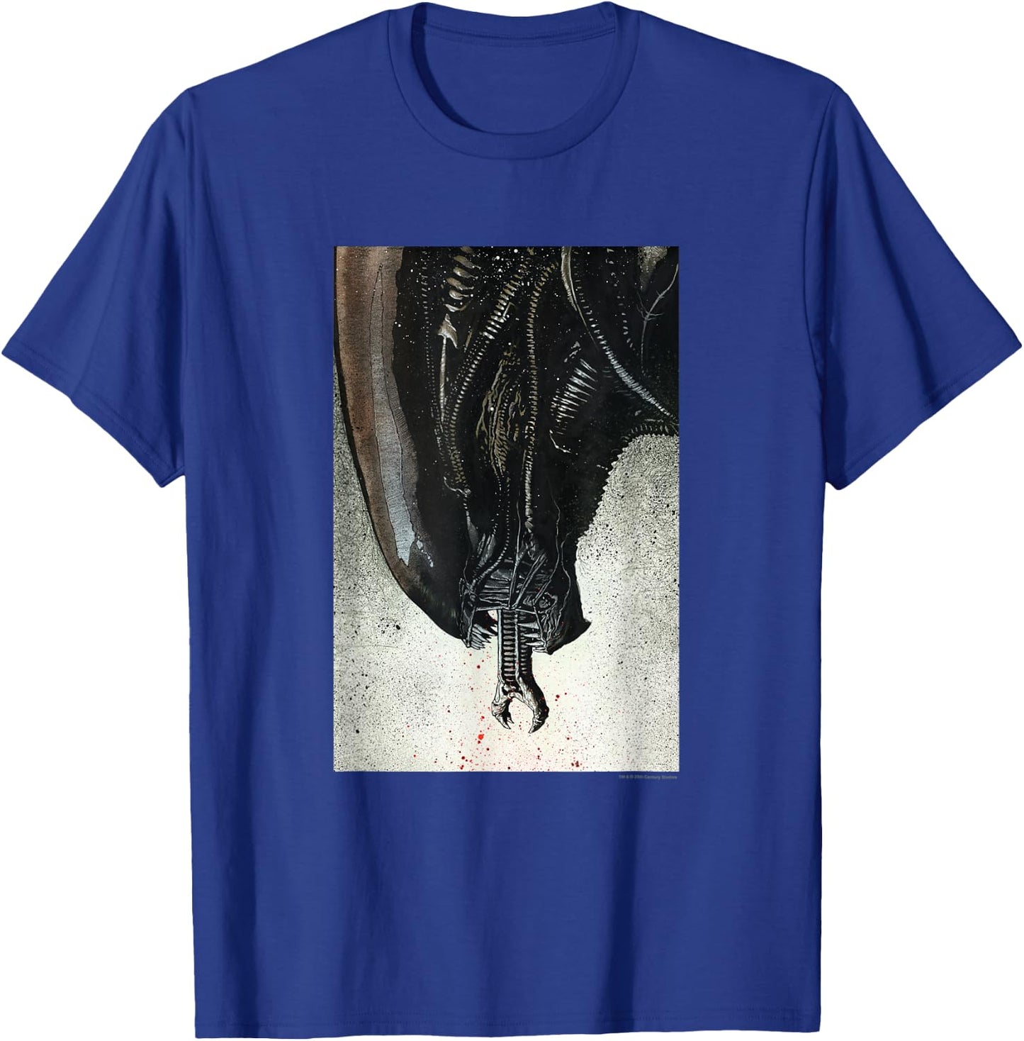 Aliens Iconic Xenomorph Big Head Paint Splatter Big Portrait T-Shirt - T-Shirt | Royal