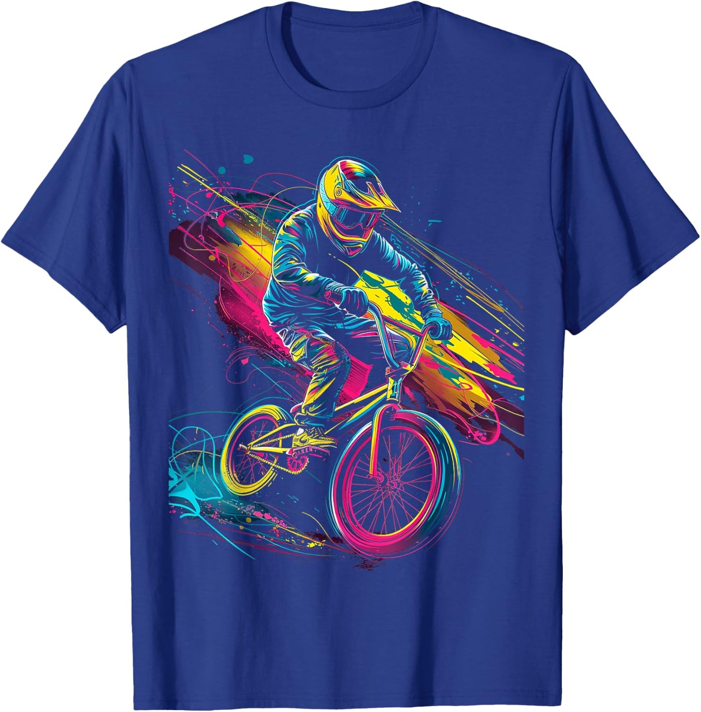BMX Dirt Neon T-Shirt - T-Shirt | Royal