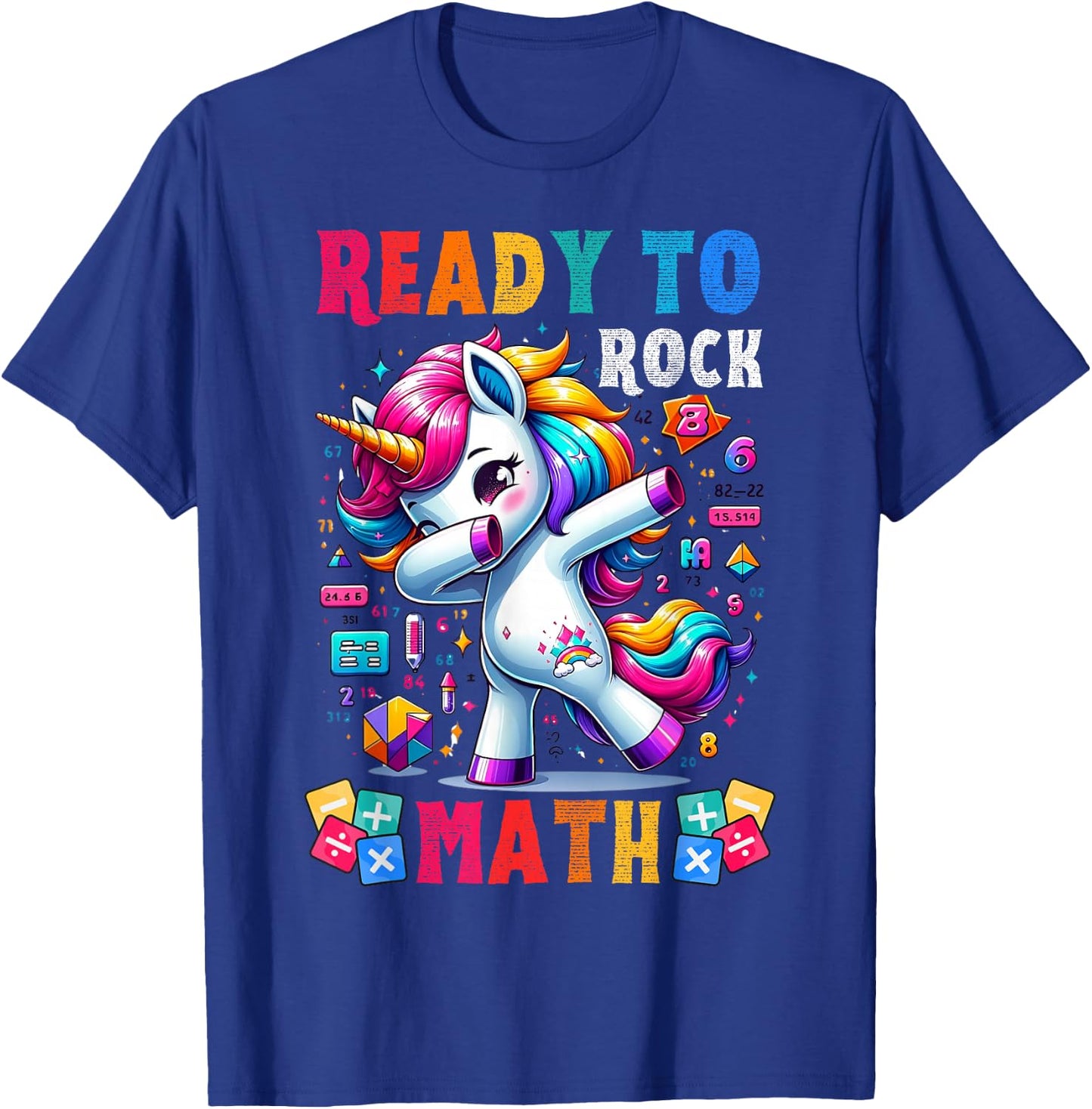Student back to School Math Squad Kids Girls Smarter Unicorn T-Shirt - T-Shirt | Royal