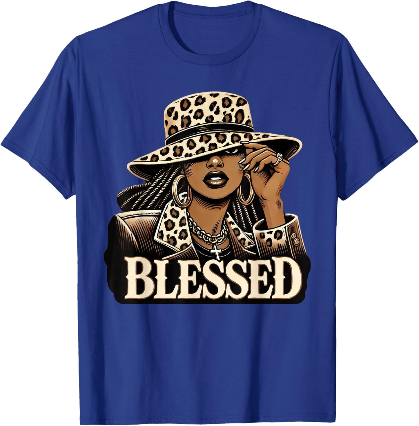Blessed Black Cowgirl Western Swag African Christian Woman T-Shirt - T-Shirt | Royal