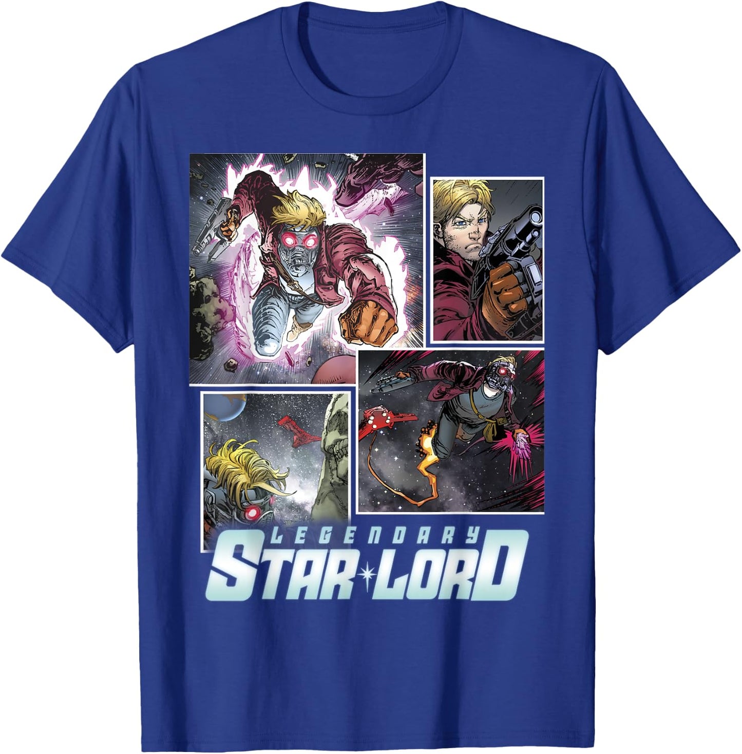 Marvel Guardians of The Galaxy Legendary Star-Lord Collage T-Shirt - T-Shirt | Royal