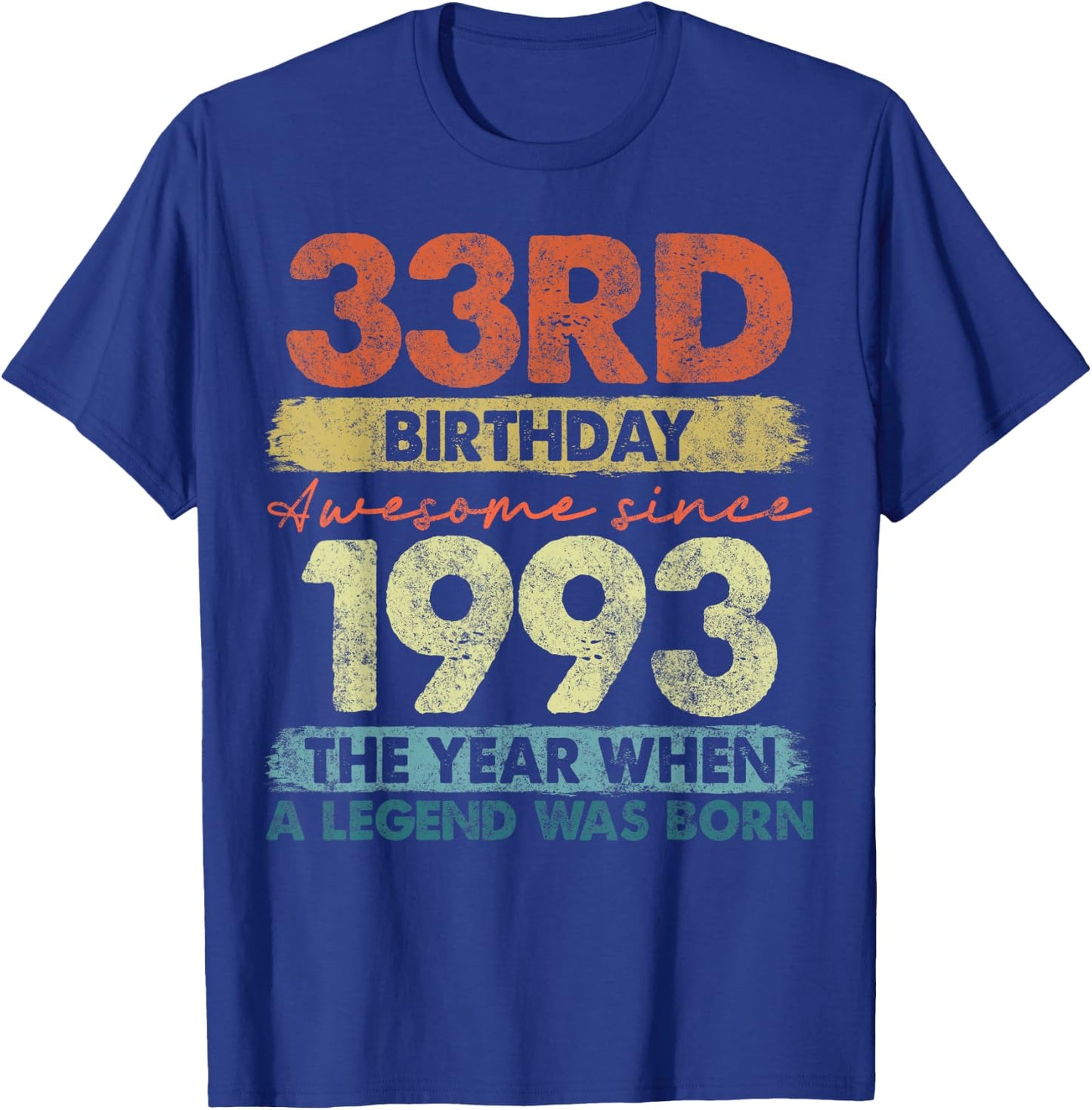 33 Year Old Gifts Vintage 1993 Limited Edition 33rd Birthday T-Shirt - T-Shirt | Royal