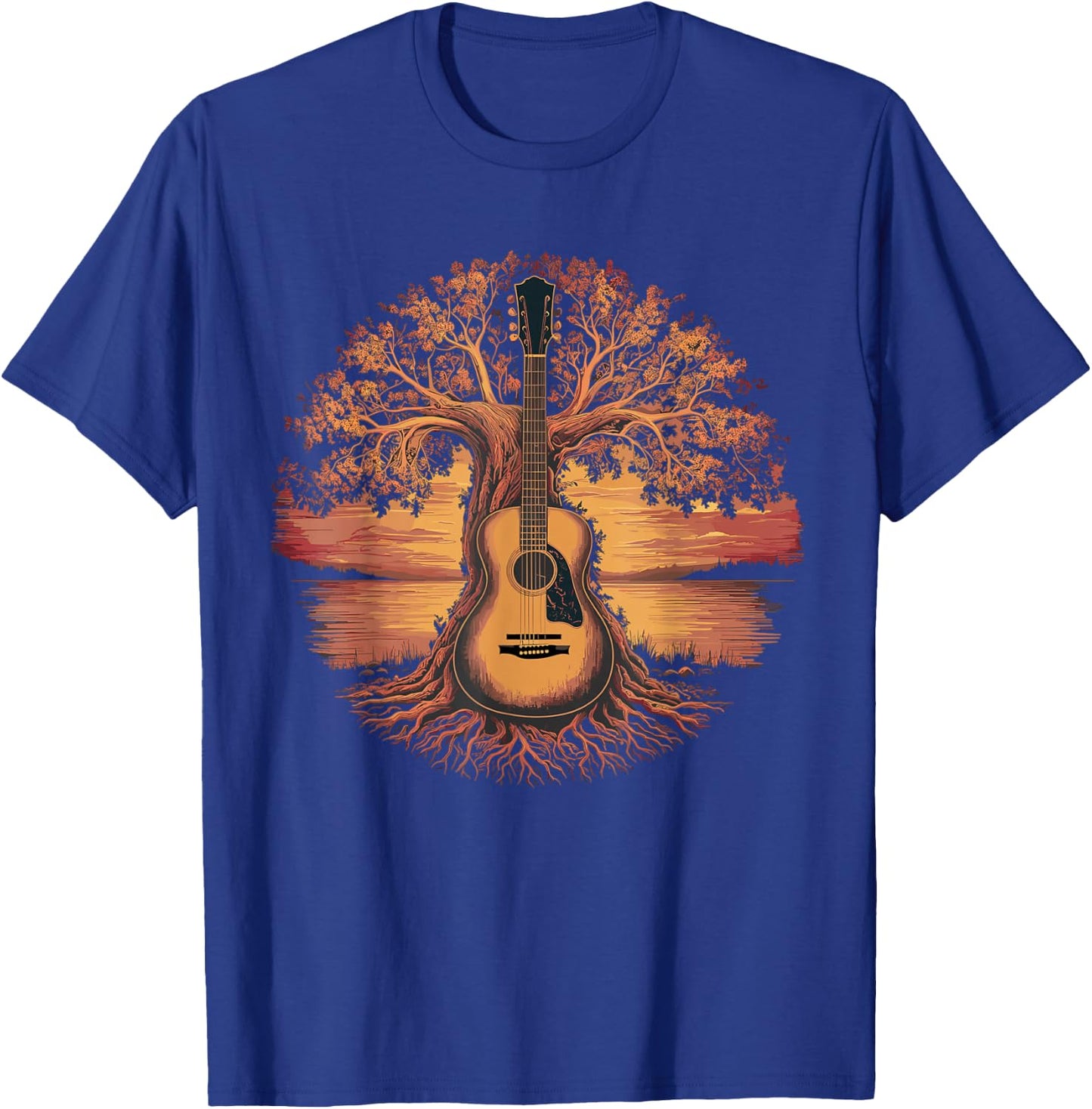Guitar Lake Music Guitar Lover Guitar T-Shirt - T-Shirt | Royal