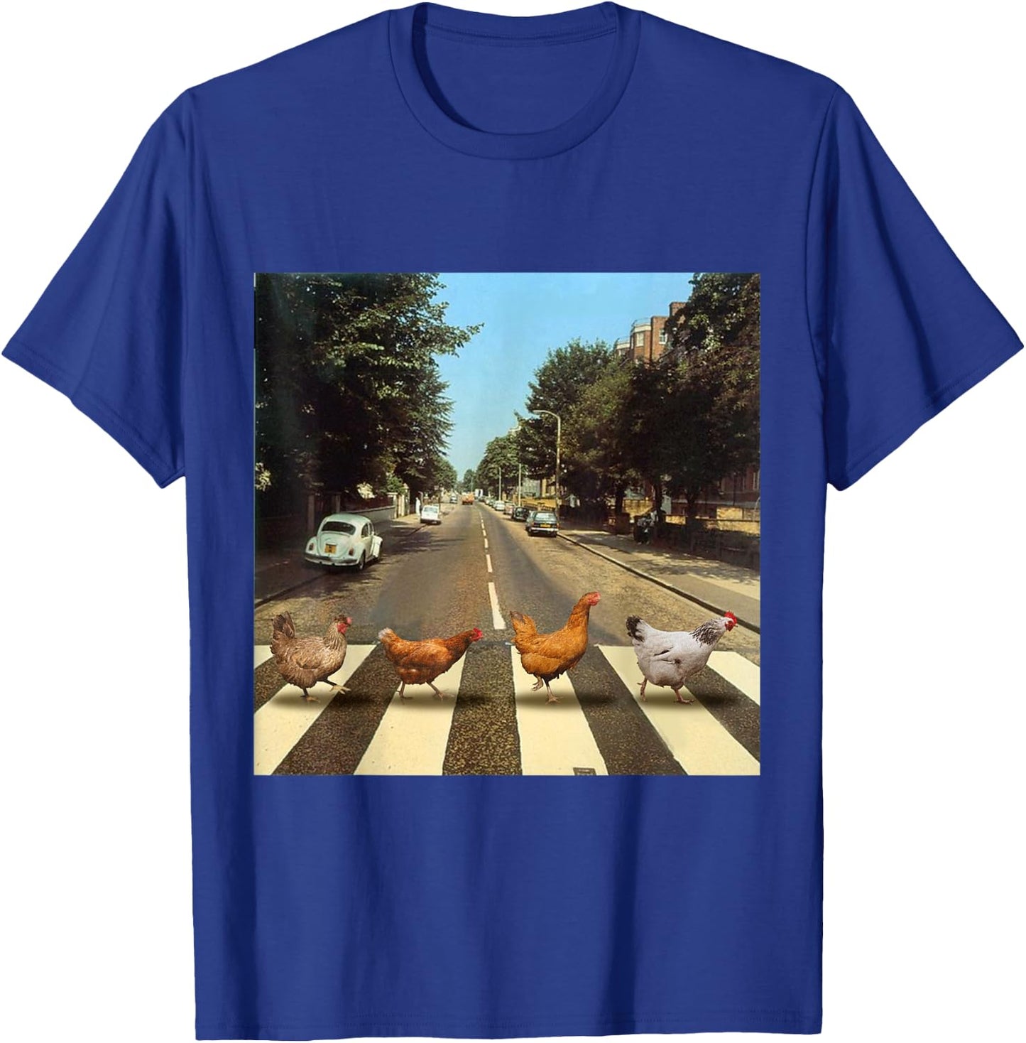 Chickens Crossing Road Parody Chicken Lover T-Shirt - T-Shirt | Royal