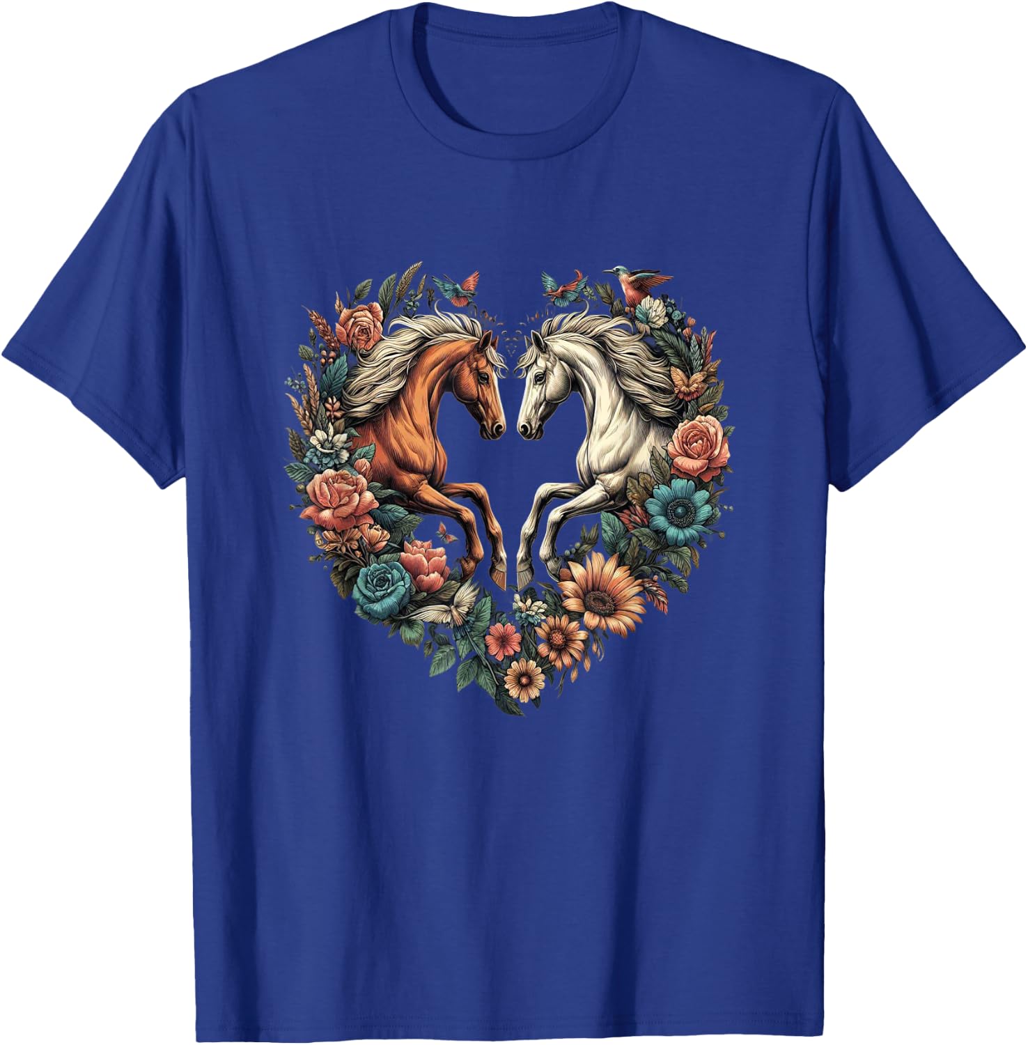 Horse Love Heart Equestrian Horse Rider Lovers T-Shirt - T-Shirt | Royal