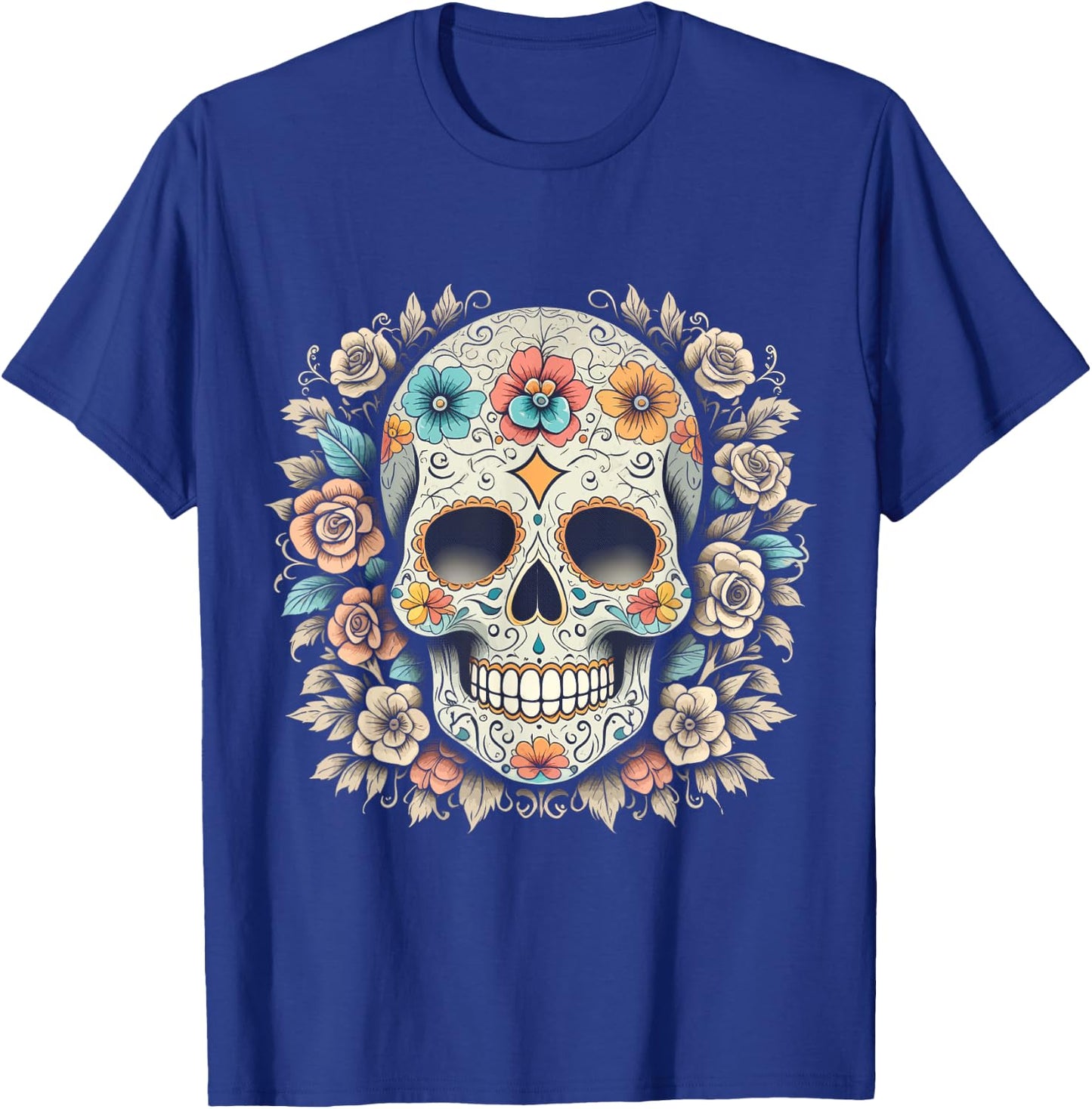 De Los Muertos Day of the Dead Sugar Skull Halloween Women T-Shirt - T-Shirt | Royal