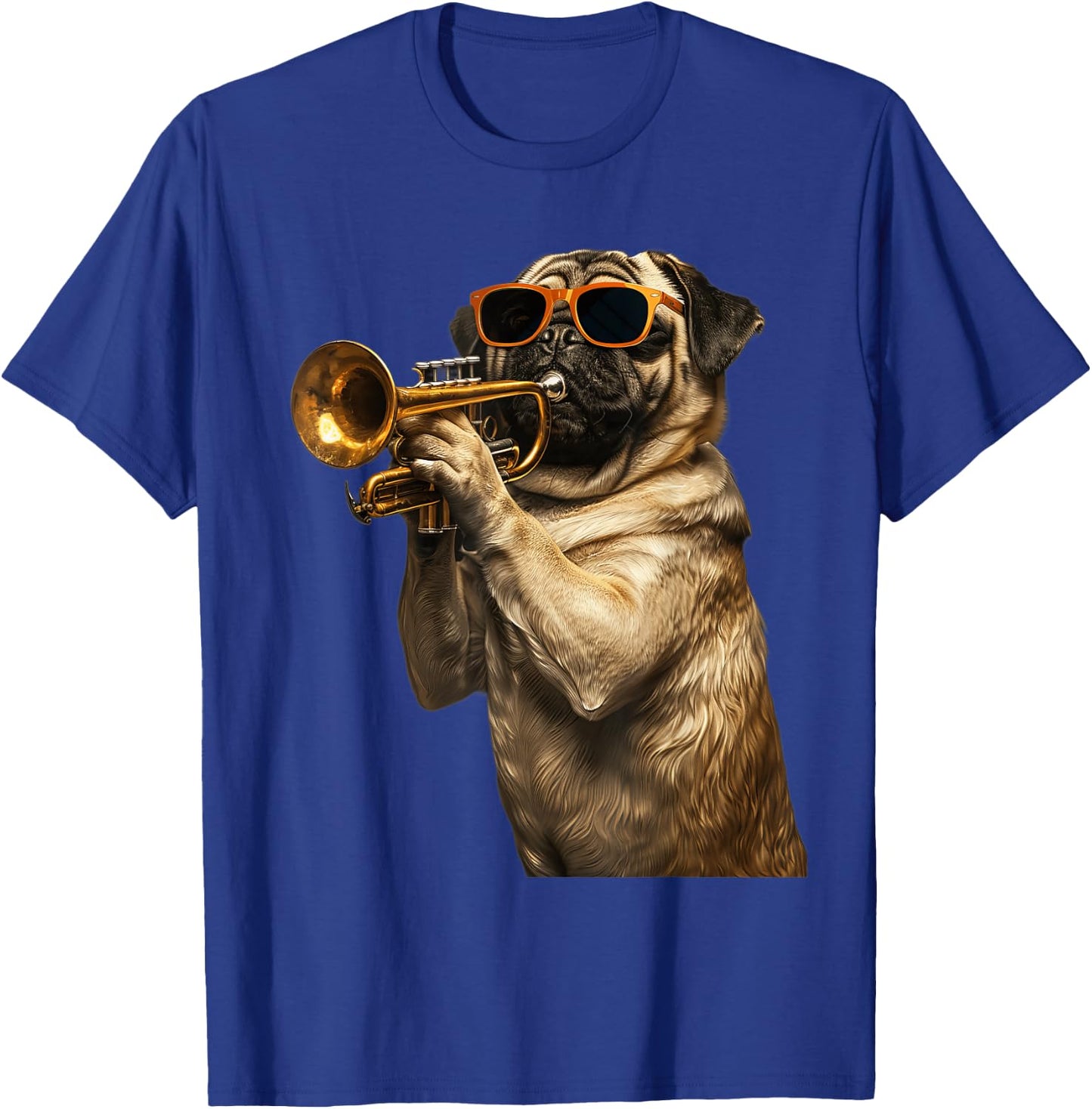 Pug Trumpet T-Shirt - T-Shirt | Royal
