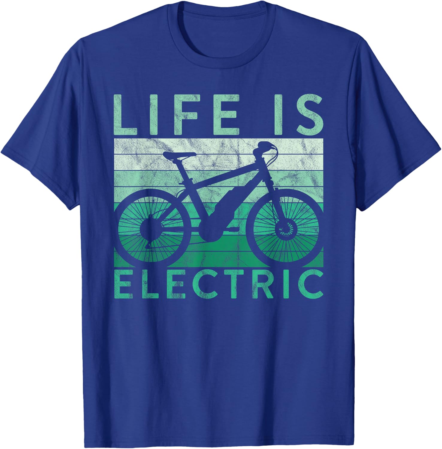 Life Is Electric E-Bike Electric Cycling T-Shirt - T-Shirt | Royal