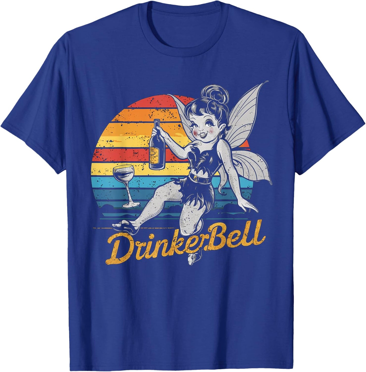Vintage retro sunset Drinkerbell Funny Drinking Funny Saying T-Shirt - T-Shirt | Royal