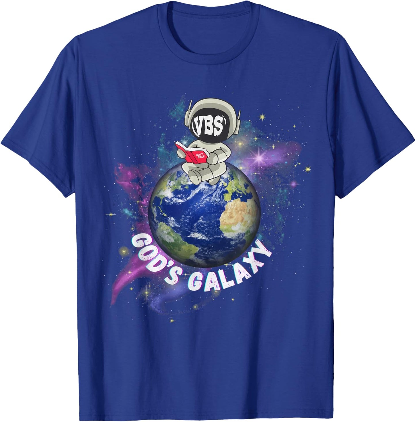 VBS 2024 God's Galaxy Astronaut Outer Space Bible Christian T-Shirt - T-Shirt | Royal