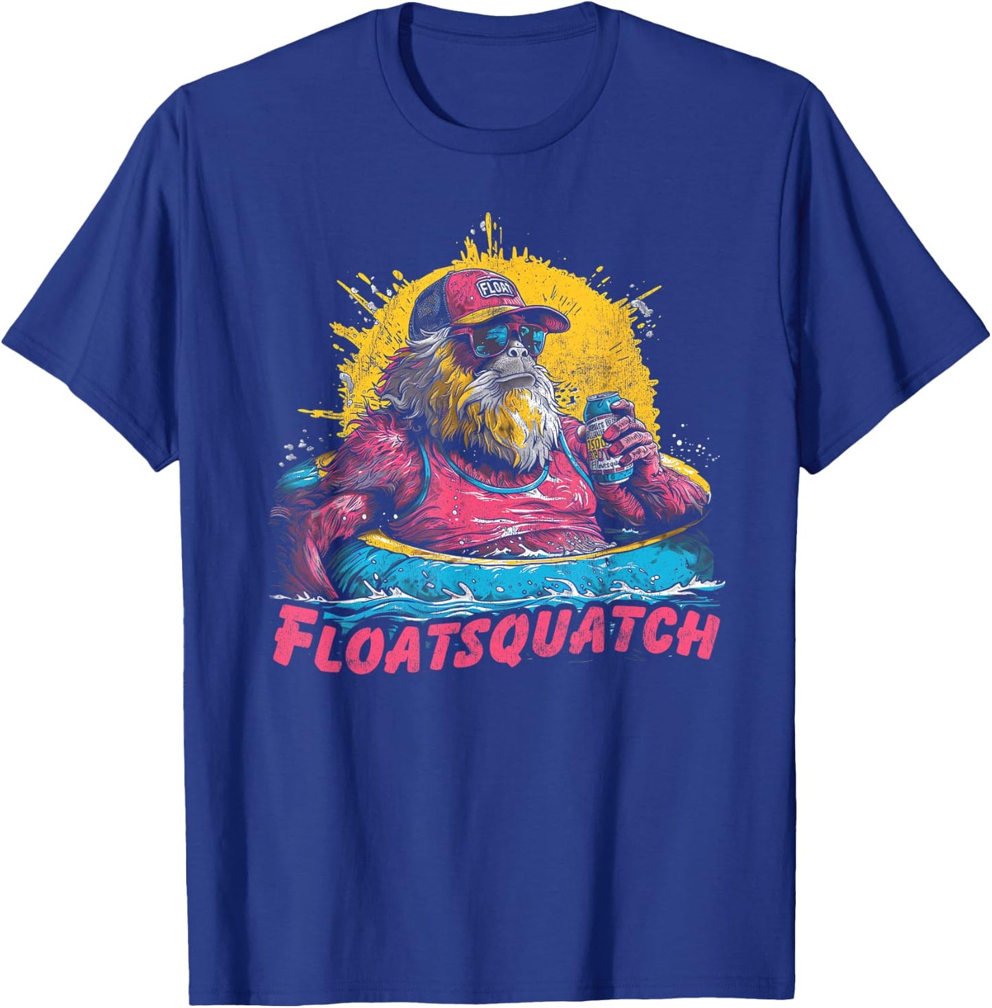Funny Bigfoot or Sasquatch Summer Float Trip River Tubing Women T-Shirt - T-Shirt | Royal