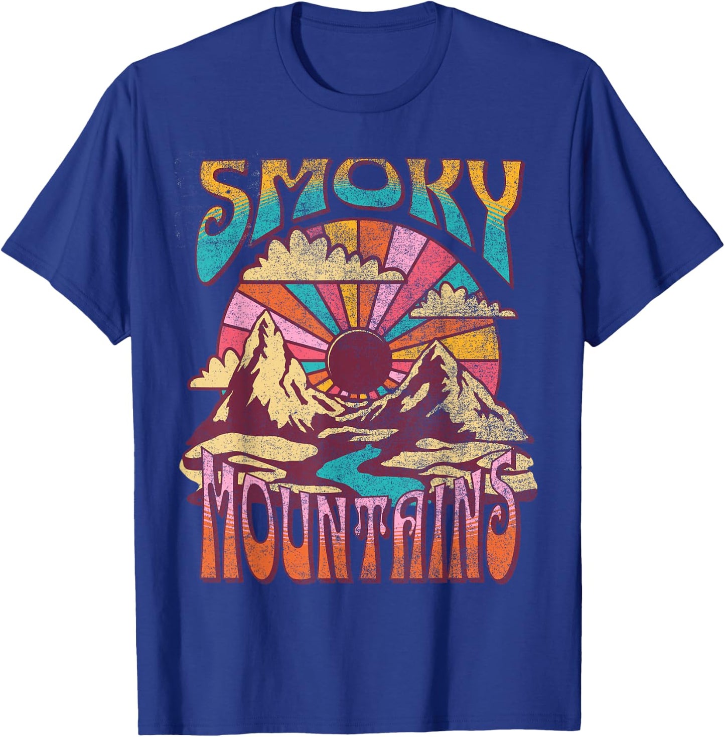 Smoky Mountains Tennessee Nature Hiking Mountains Outdoors T-Shirt - T-Shirt | Royal