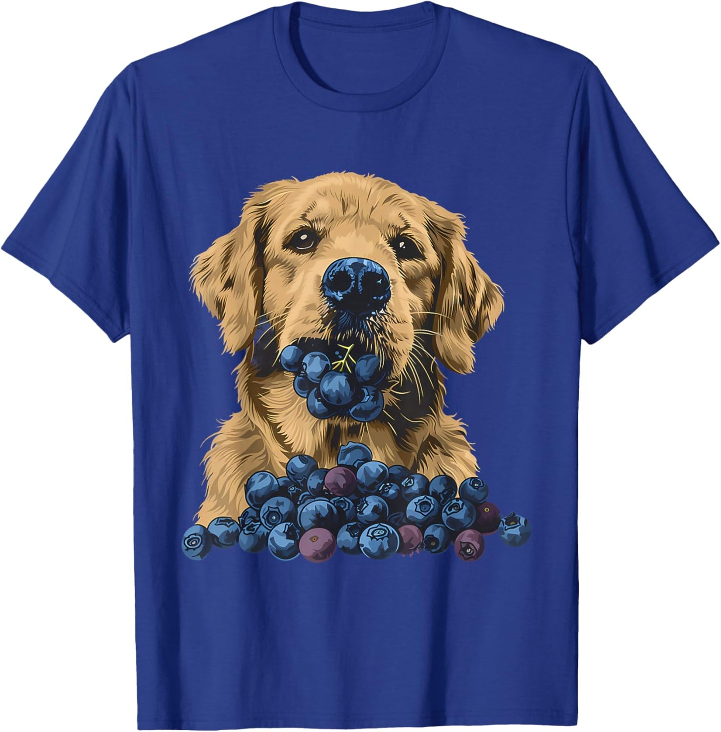 Blueberry Dog Artwork Blueberry Fruit Cute Dog Drawing T-Shirt - T-Shirt | Royal