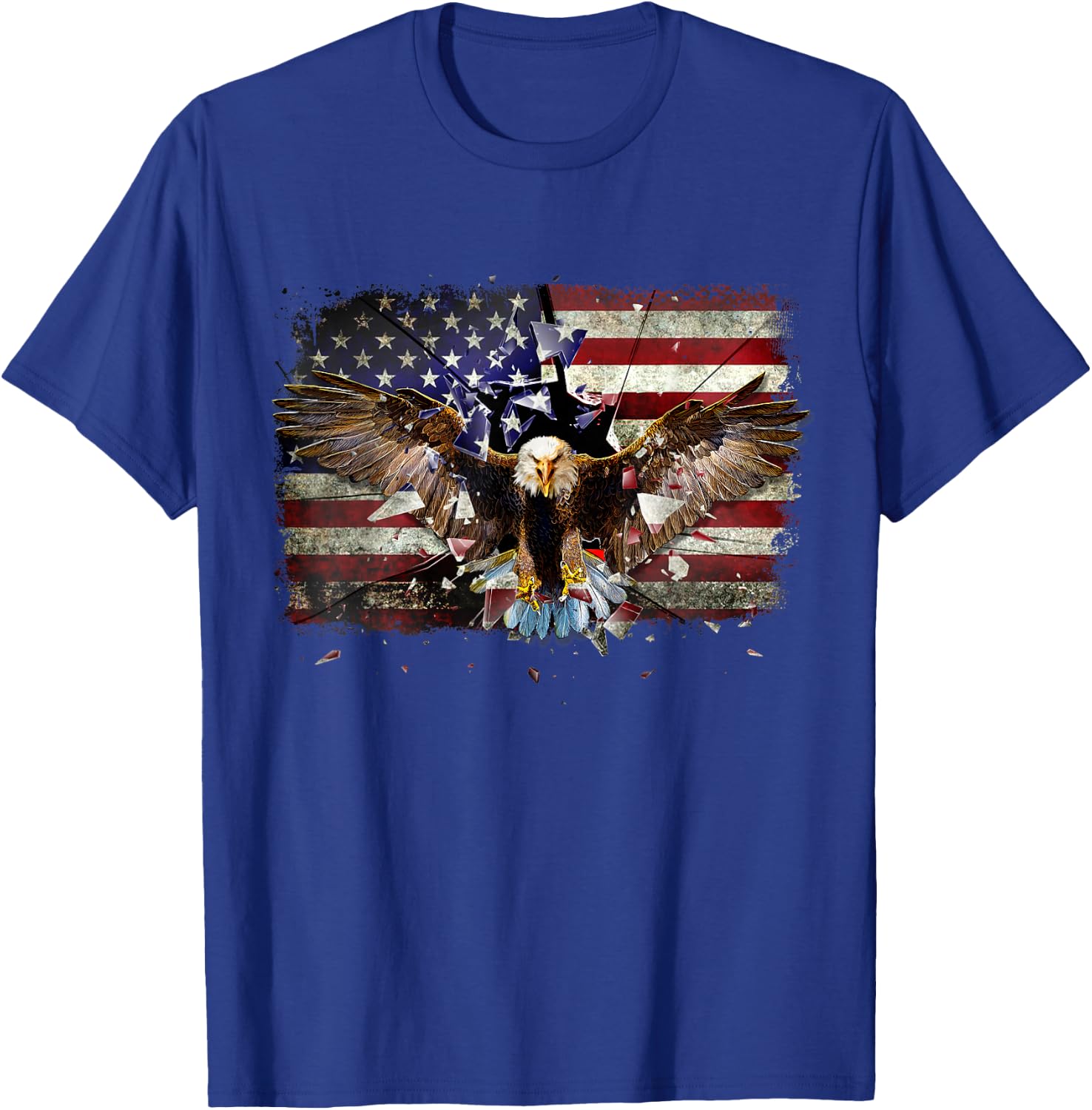 American Bald Eagle USA Flag Patriotic Eagle 4th of July T-Shirt - T-Shirt | Royal