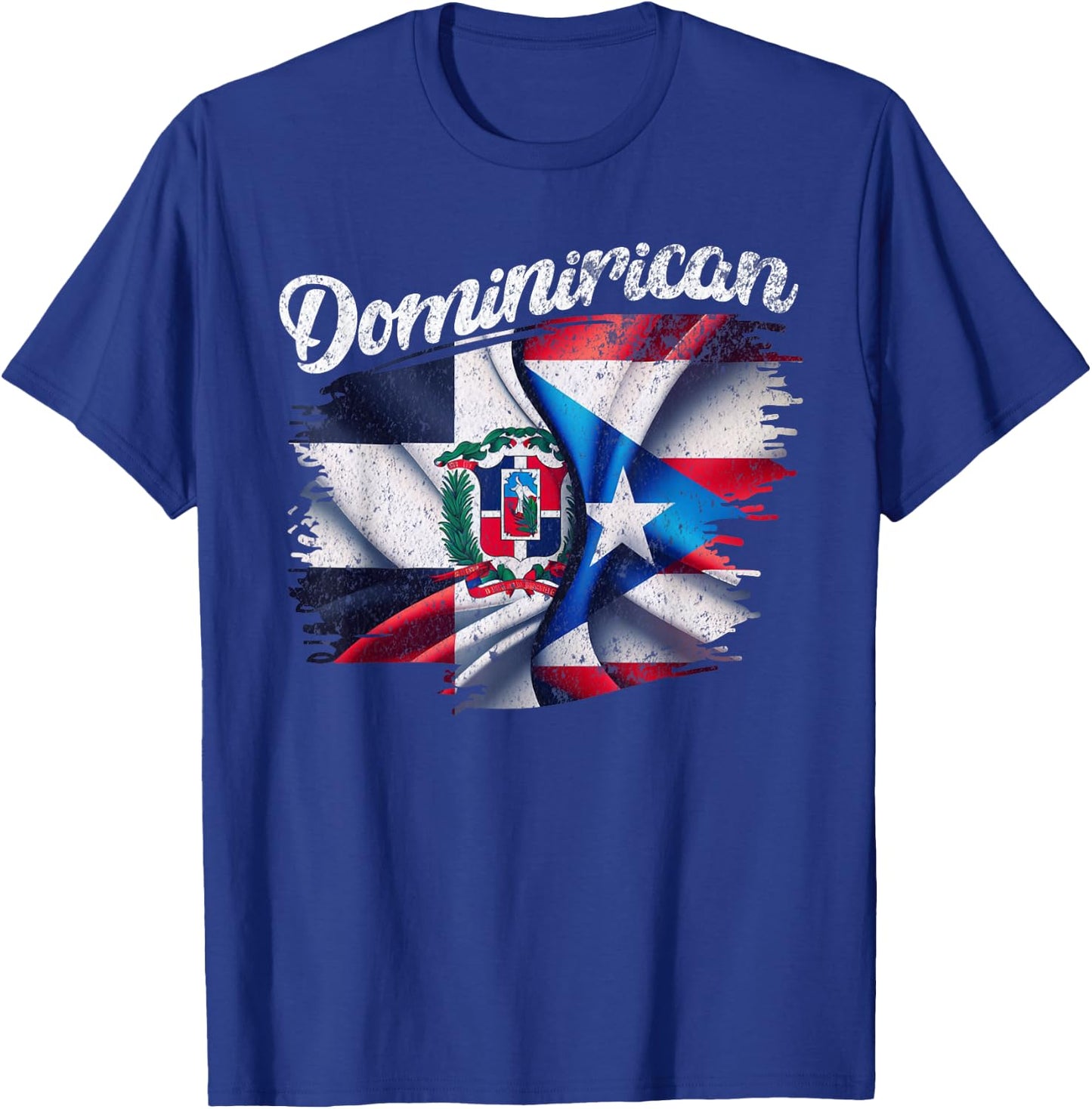 Dominirican DR Dominican Republic Puerto Rico PR Flag Pride T-Shirt - T-Shirt | Royal