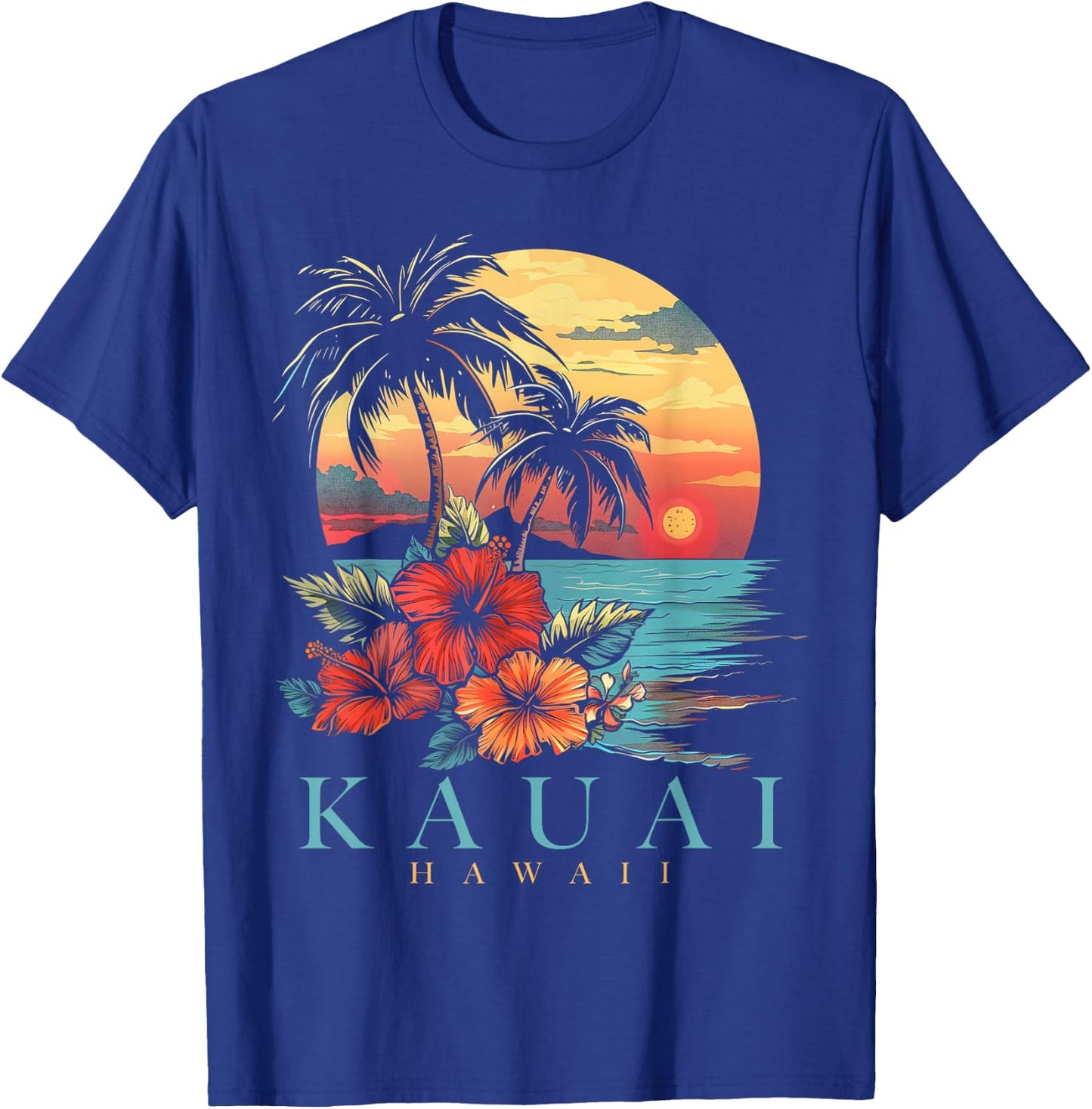 Kauai Hawaii Aloha Hawaiian Surf Surfer Vintage T-Shirt - T-Shirt | Royal