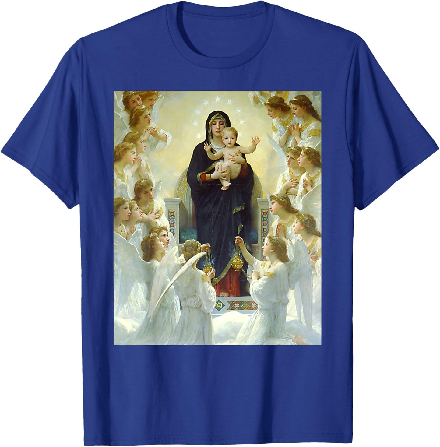 The Virgin with Angels Painting by William Bouguereau 1900 T-Shirt - T-Shirt | Royal
