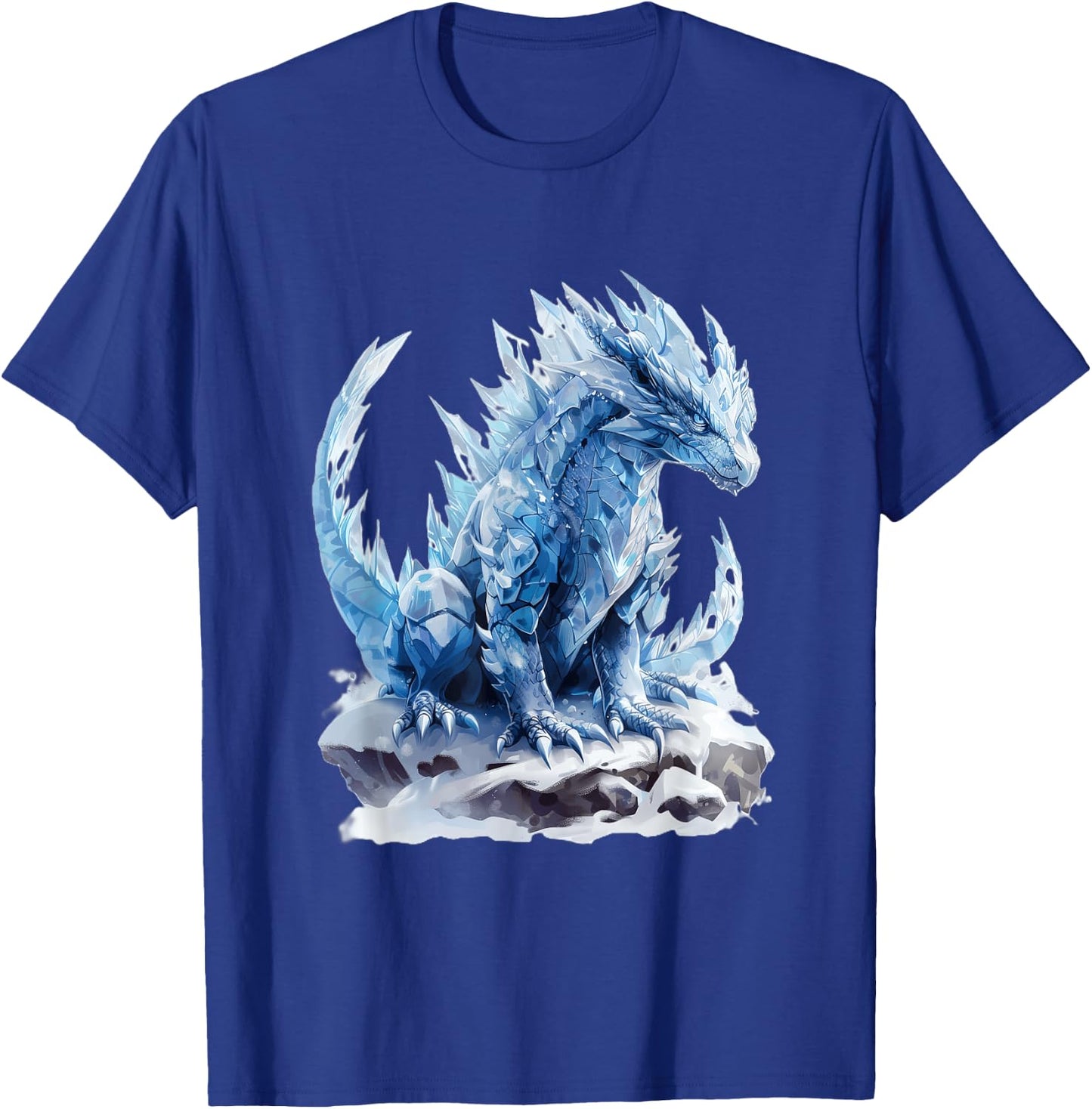 Majestic Icy Blue Dragon in Winter T-Shirt - T-Shirt | Royal