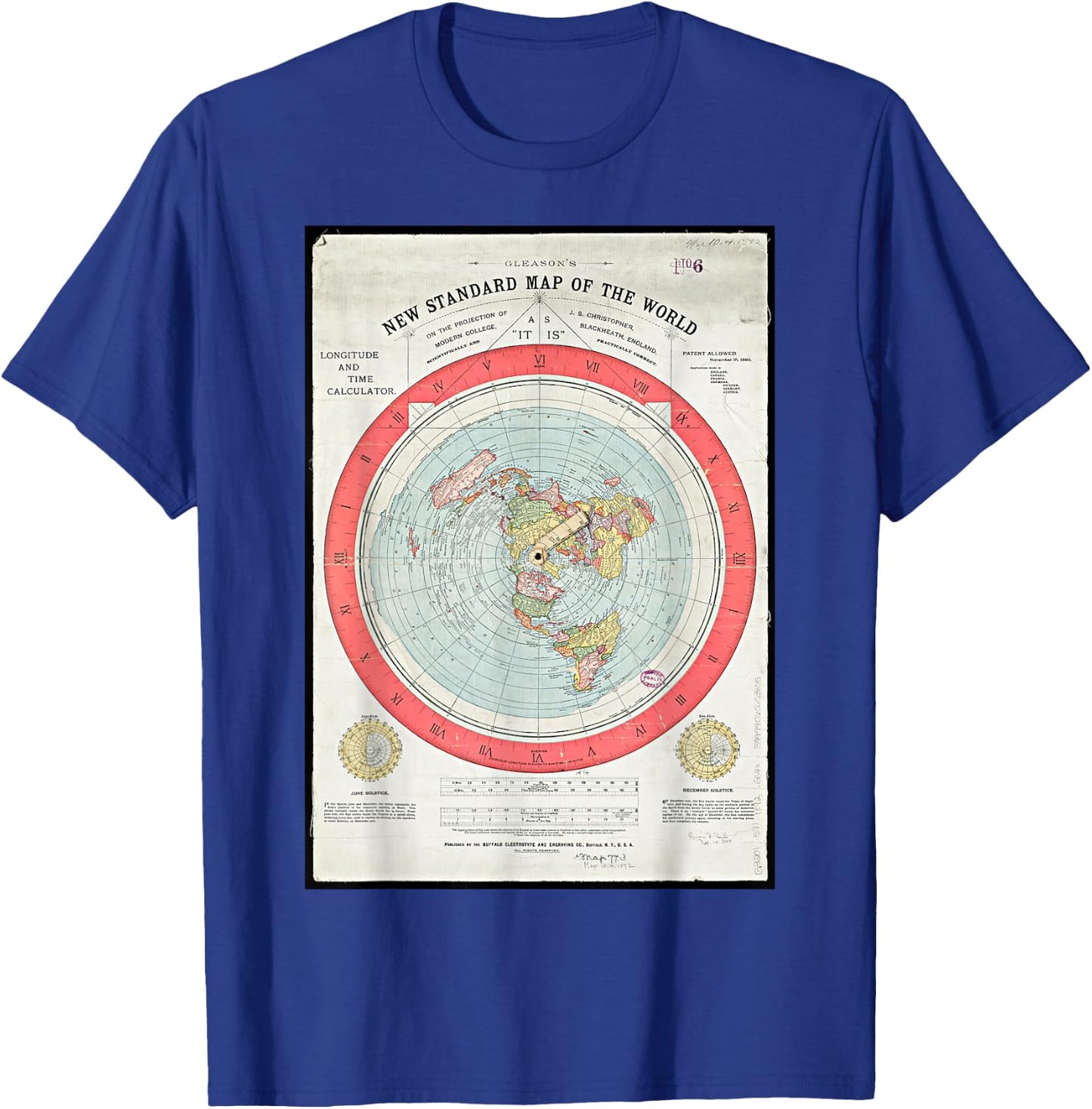 Gleason's new standard map of the world globe T-Shirt - T-Shirt | Royal