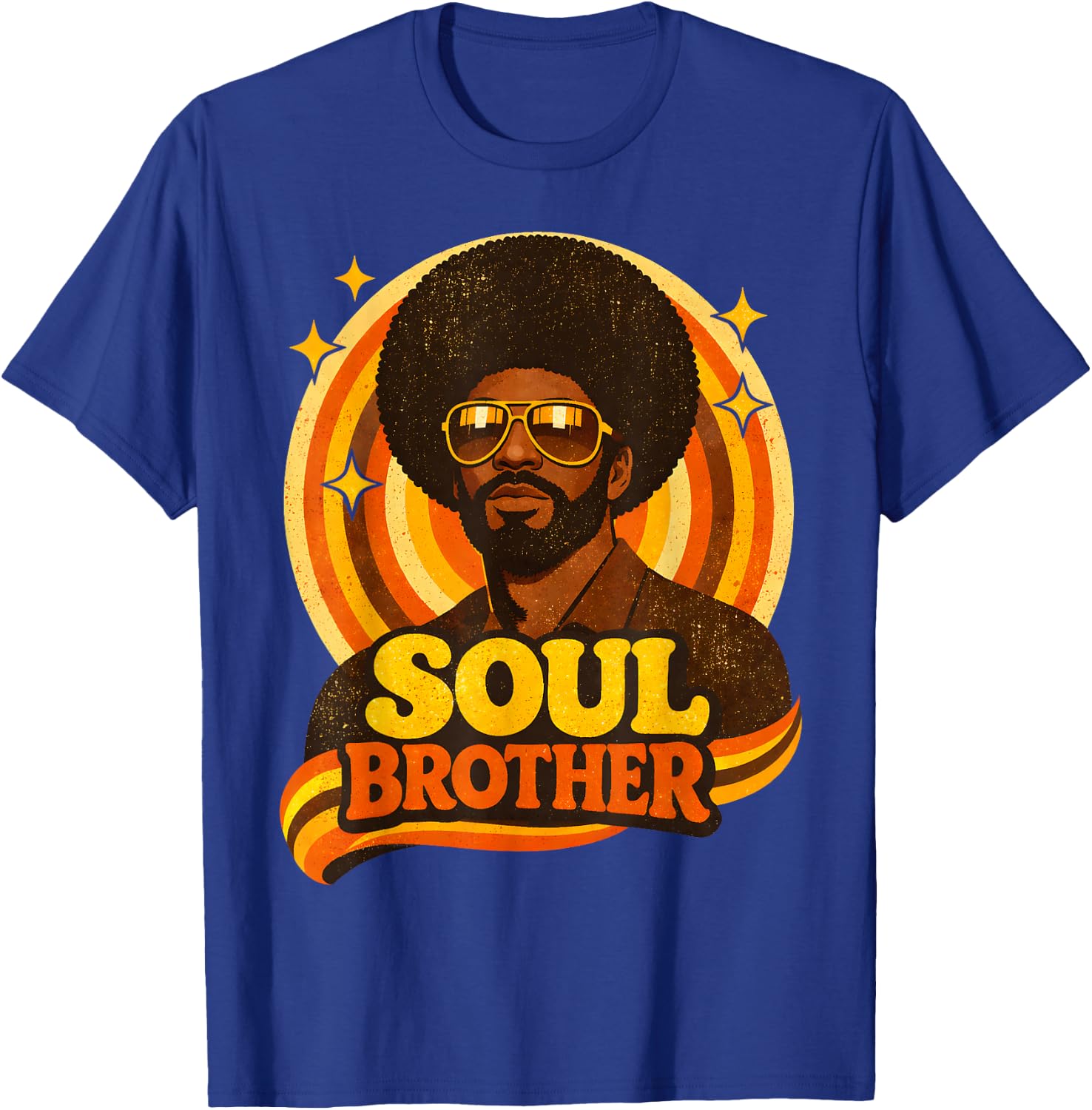 70s Funk Afro Soul Retro Vintage Soul Brother T-Shirt - T-Shirt | Royal